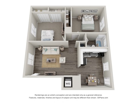 2113 Defoors apartments in Atlanta Georgia photo of two bedroom floorplan.